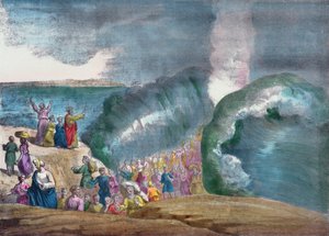 Moïse traversant la mer Rouge - French School